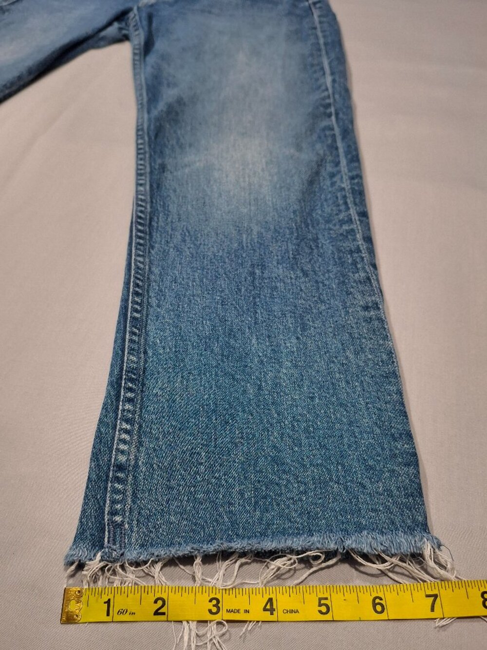 MOTHER Tomcat Ankle Fray Jeans Arigato Mr Roboto High Rise Straight | Size 29 - Picture 12 of 15